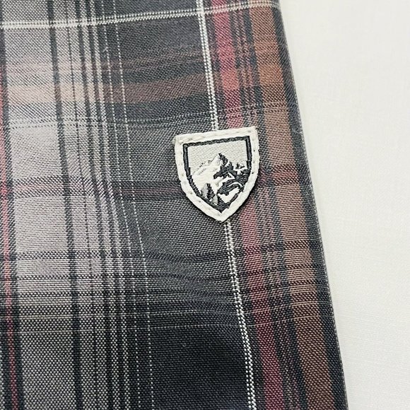 Kuhl Shirt Mens Medium Gray Plaid Flannel Long Sleeve Button Up Chest Pocket - Picture 12 of 14